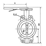 D71X软密封对夹蝶阀尺寸图