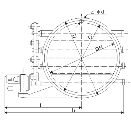 电动圆形百叶式调节蝶阀尺寸图