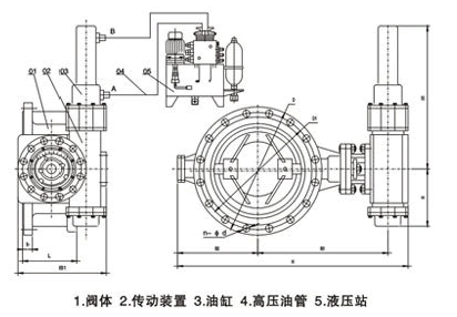 液控快速关闭蝶阀尺寸图
