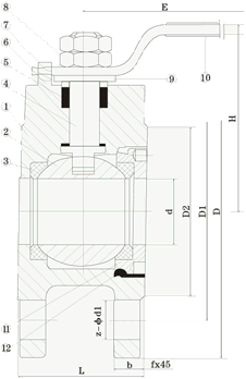 Q71F意式超短型球阀尺寸图