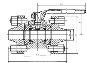 Q61高压焊接球阀尺寸图