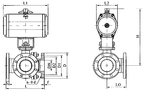 Q646气动四通球阀