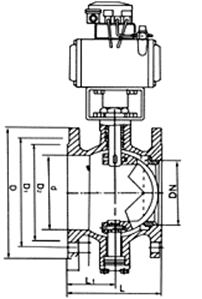 气动半偏心球阀尺寸图