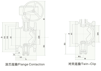 电动V型调节球阀尺寸图
