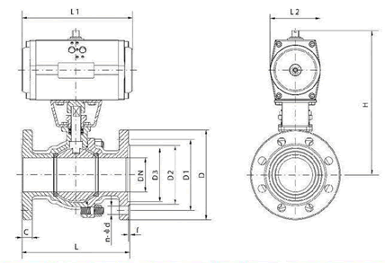 Q641工程塑料球阀尺寸图
