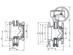 BQ340蜗轮双偏心半球阀尺寸图