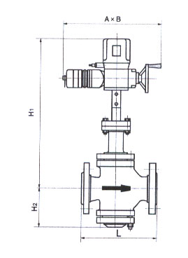 ZAZN型电动双座调节阀尺寸图