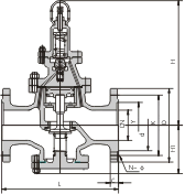 Y43H/Y型/先导活塞式蒸汽减压阀尺寸图