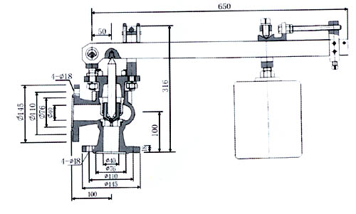 GA42H单杠杆安全阀尺寸图