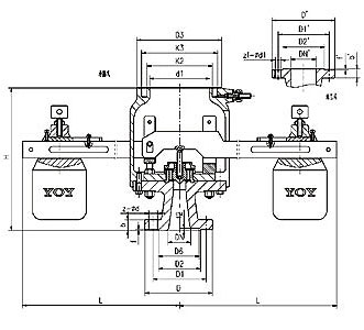 GA44H型双杠杆安全阀尺寸图