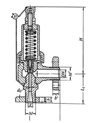 KA41Y抗硫弹簧式安全阀尺寸图