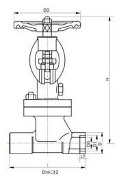 NKJ41真空隔离截止阀尺寸图