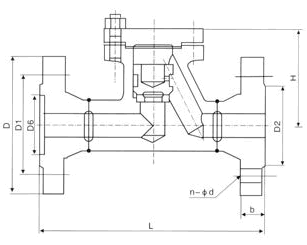 H41H(W)铸钢升降式止回阀尺寸图