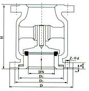 H42W立式止回阀尺寸图