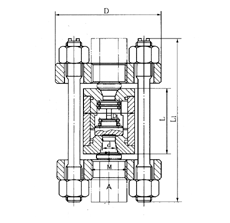 H72H对夹式止回阀尺寸图