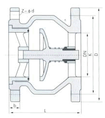 H41X节能消声止回阀尺寸图